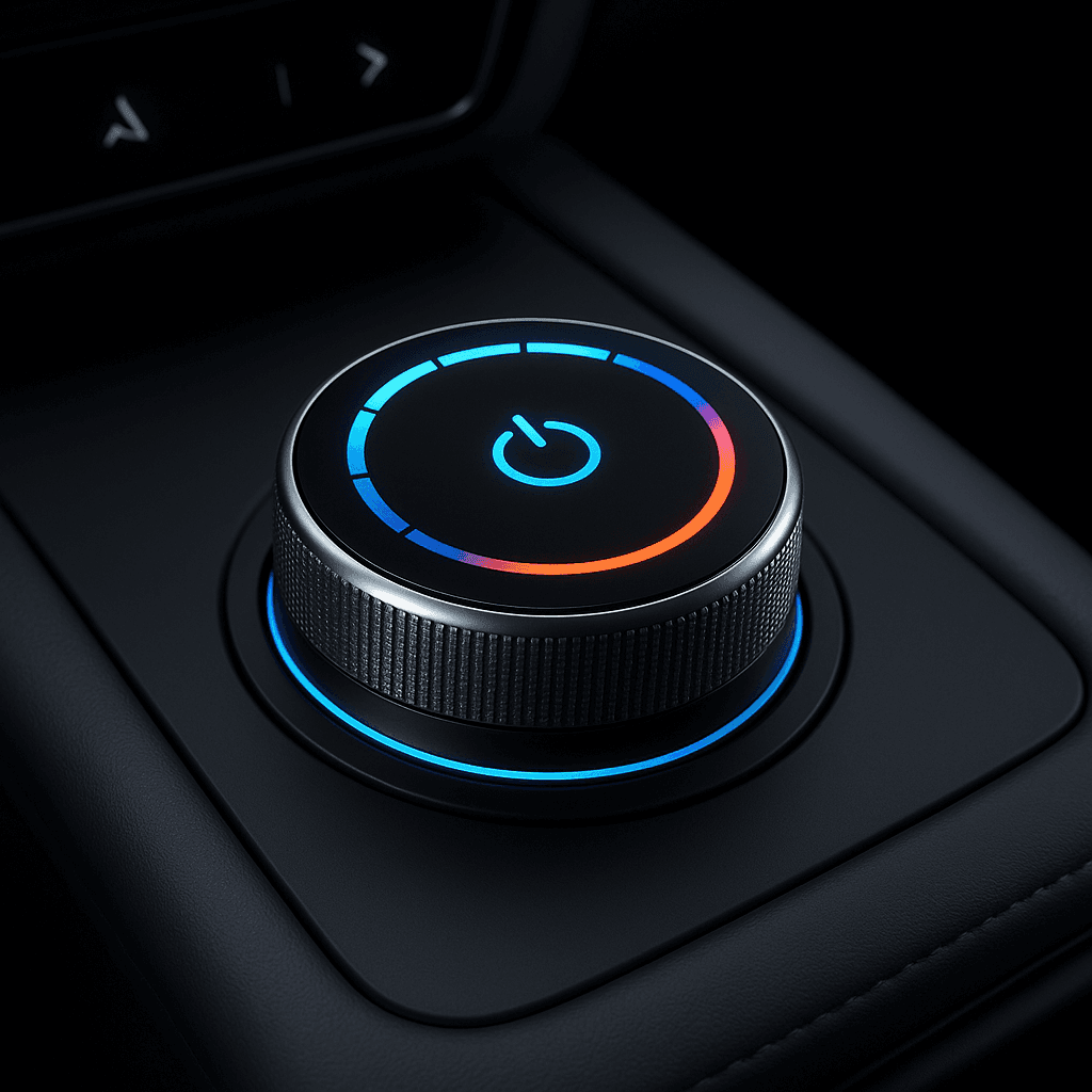 Smart rotary knob with LED haptic feedback for automotive HMI interface design